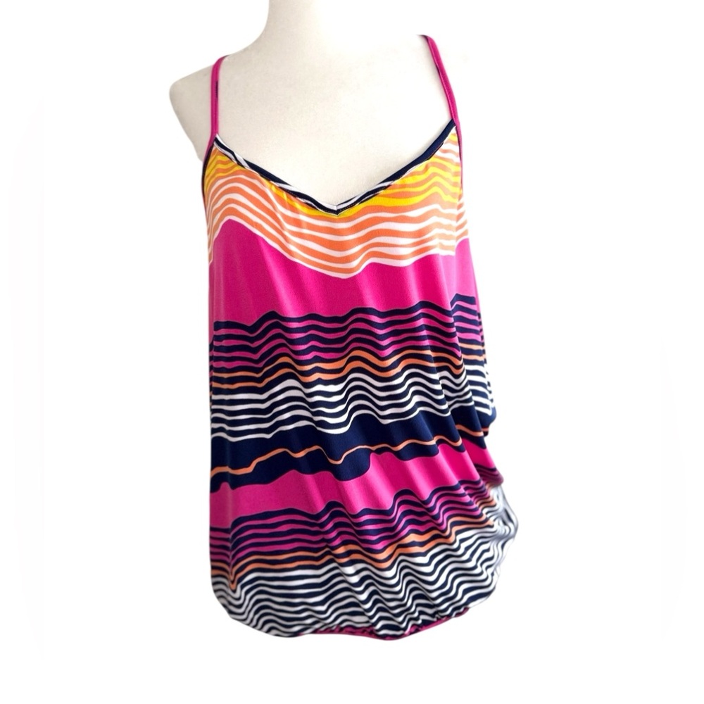 Tori Richard Multicolor Wavy Striped Top